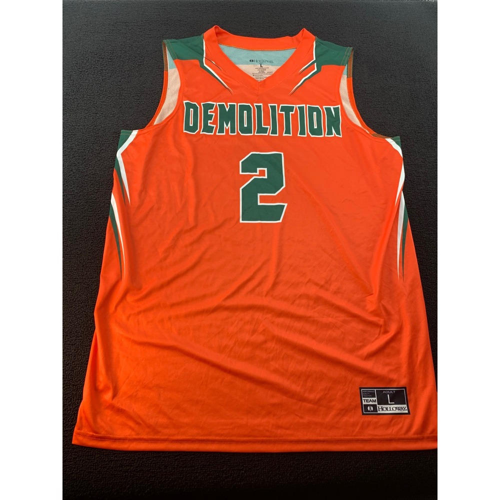 Holloway Demolition Basketball Jersey Orange‎ gray Number 2 Adult Large